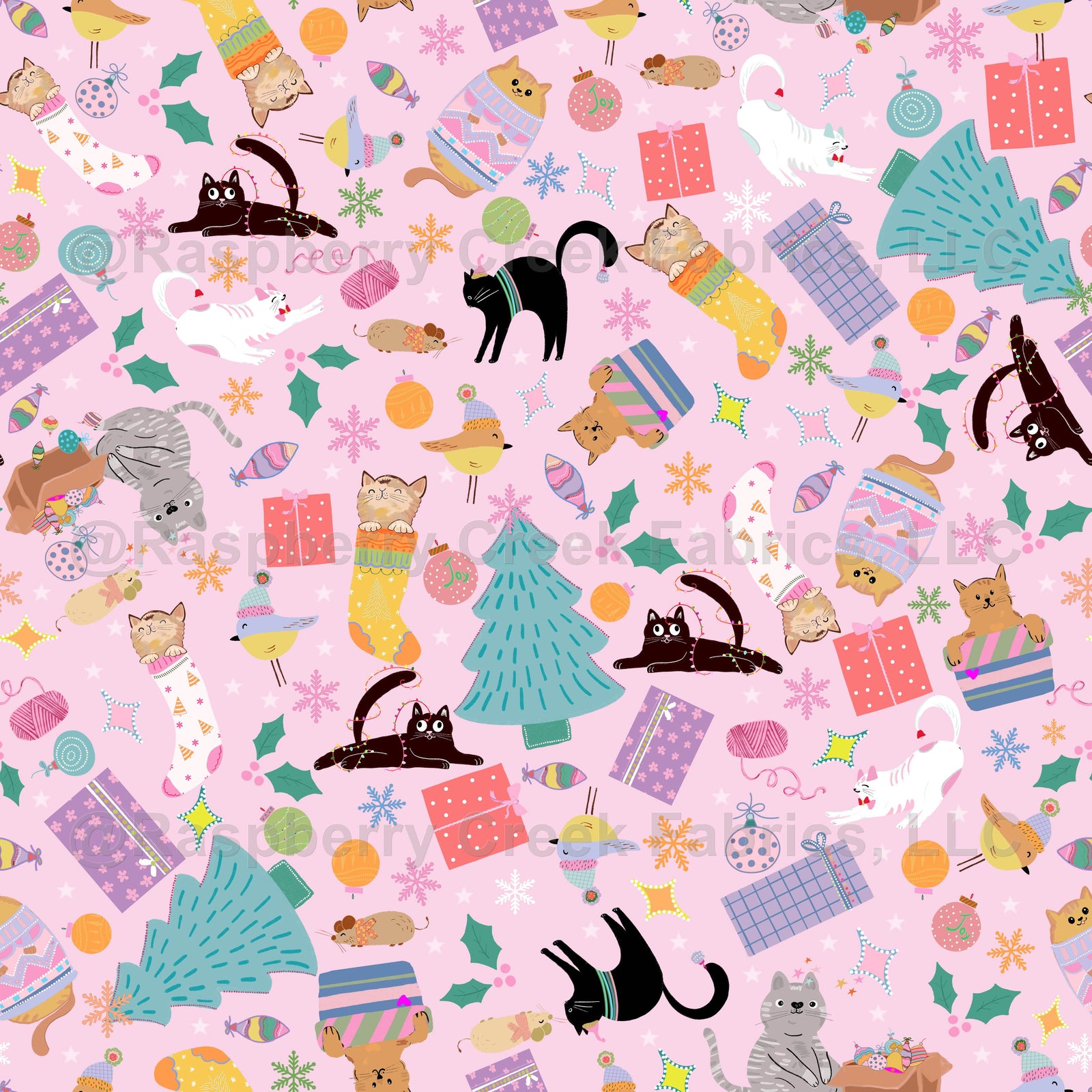 Merry Catmas on Trendy Lilac