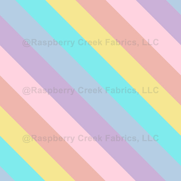 Pastel rainbow diagonal stripes - Raspberry Creek Fabrics