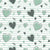 Cute love heart fabric design in soft green tones - Love Blooms Collection Image
