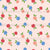 Peach, Red and Blue Roses and Dots on Pastel Peach, part of the Minimalist Roses Collection Image