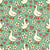 Spring Ducks Hearts and Daisy Flowers Green Image