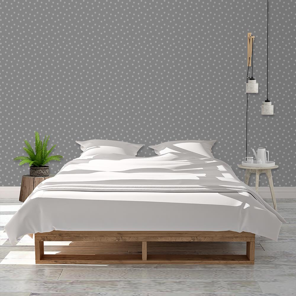 Modern Polka Dots on Gray