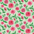 Hand painted pink and red painterly chrysanthemum flowers in a lush flower garden on a light green background Image