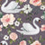 Vintage Spring Swan Floral on Purple Image