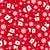 Polar Bears and Snowflakes on Red Image