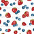 Patriotic Watercolor Summer Berries on White Image