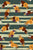 Autumn Floral Clusters on Sage and Dark Green Stripes Image
