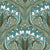 Lily of the Valley Art Nouveau Teal Botanical Floral Wallpaper Image