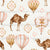 Boho Watercolor Desert Camel and Hot Air Balloons Image