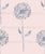 Light Grey Watercolor Dandelion on light pink color background, Alegria Collection Image