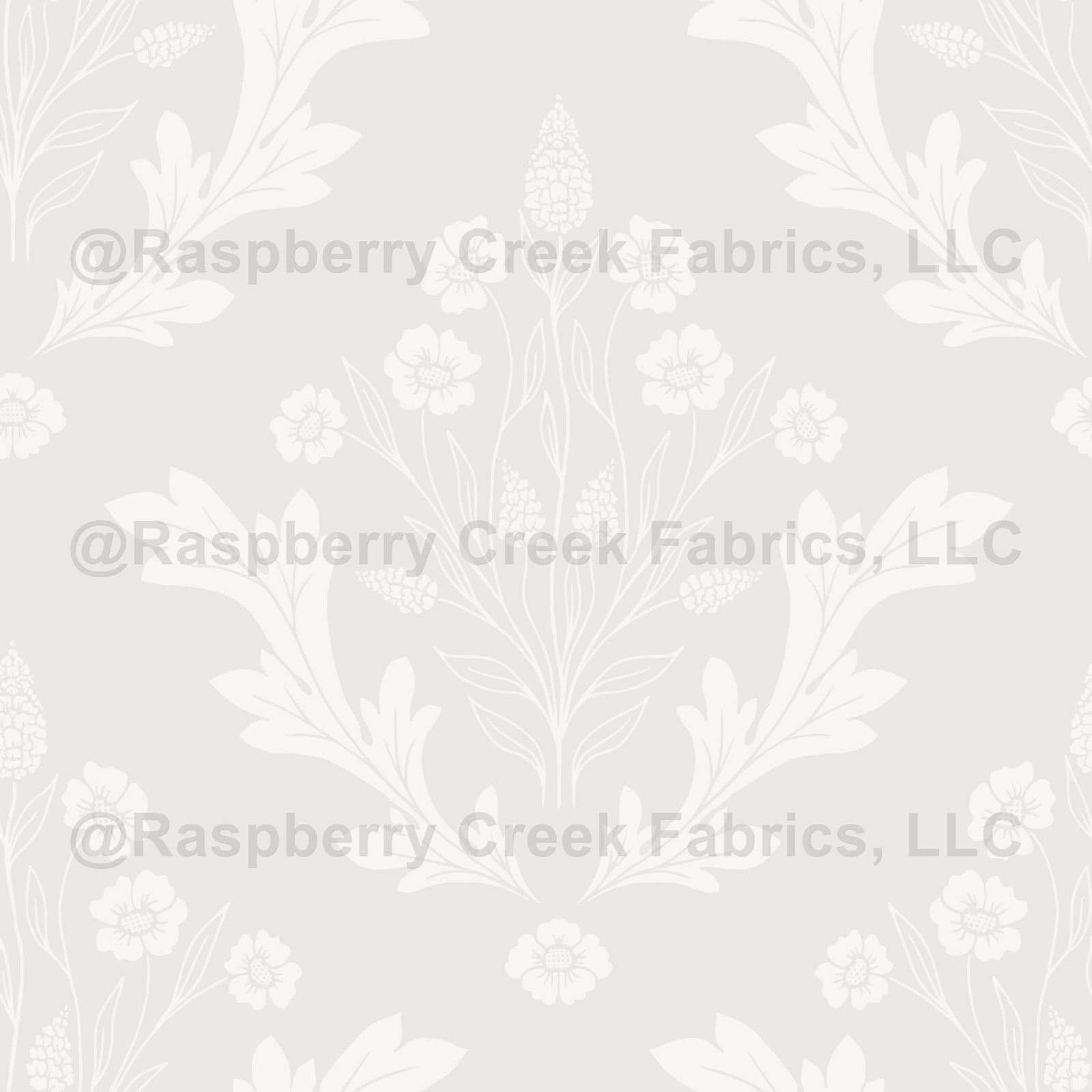 Meadow Finds Damask Greige wallpaper design by Lisee Ree | Ivory, beige, taupe, neutral, greige flower damask pattern. Traditional, 2-tone pattern.