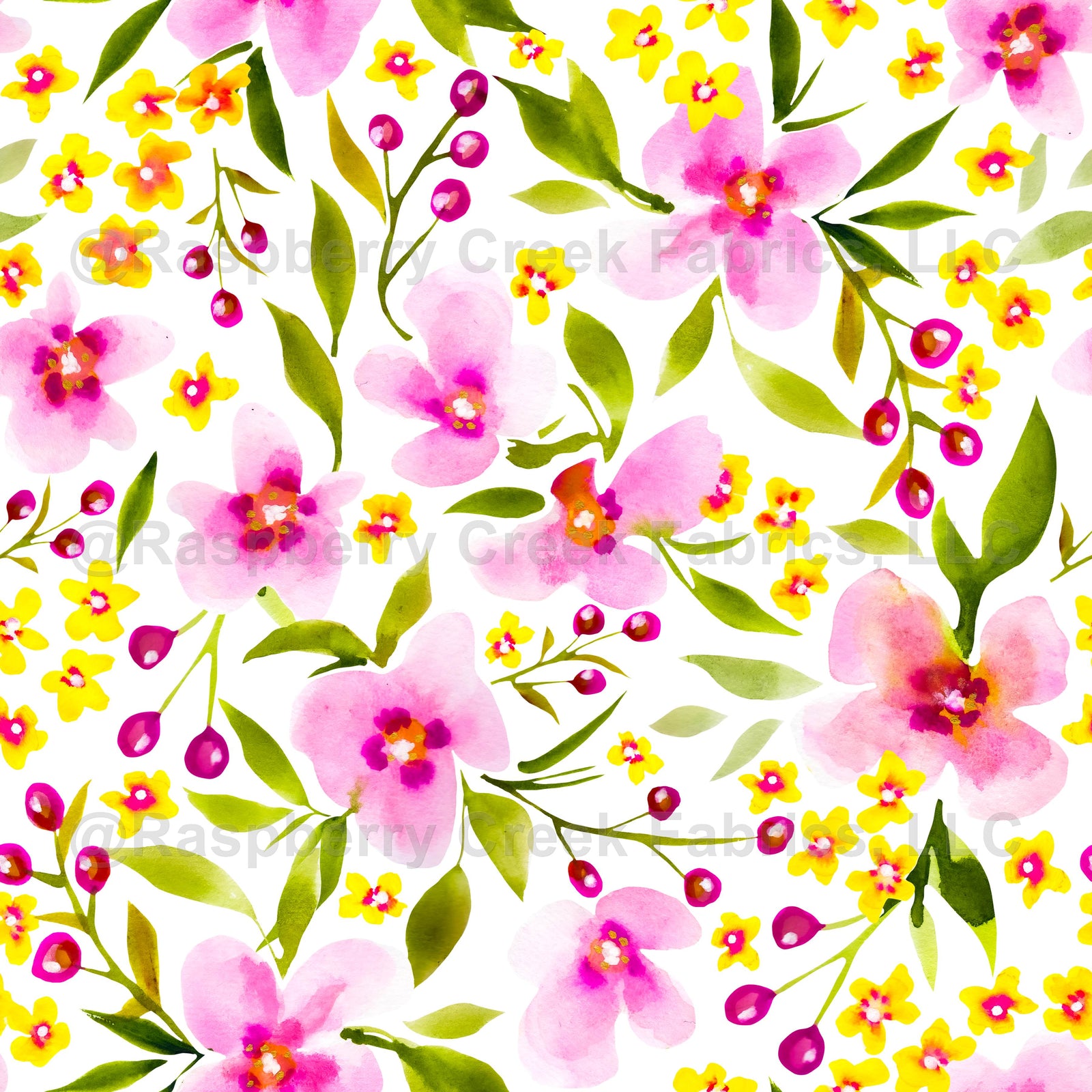 Spring Meadow-Pink and Yellow-Large Scale