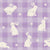 Bunnies Beige and Lavender Gingham Spring Bunny Cute Rabbits Flowers Image