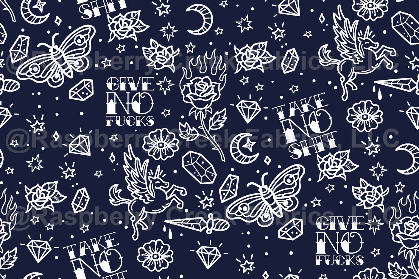 Give No F*cks Bold Attitude Tattoo on Navy