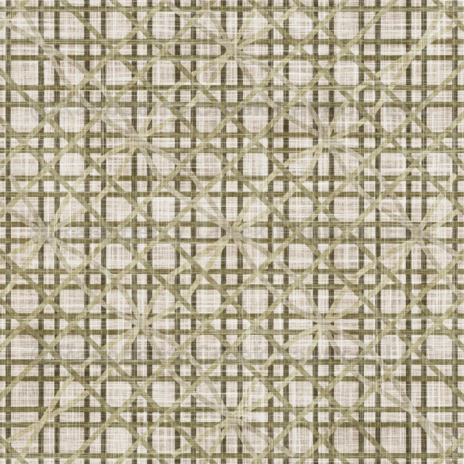 Woven Cane Rattan Lattice in Olive & Natural