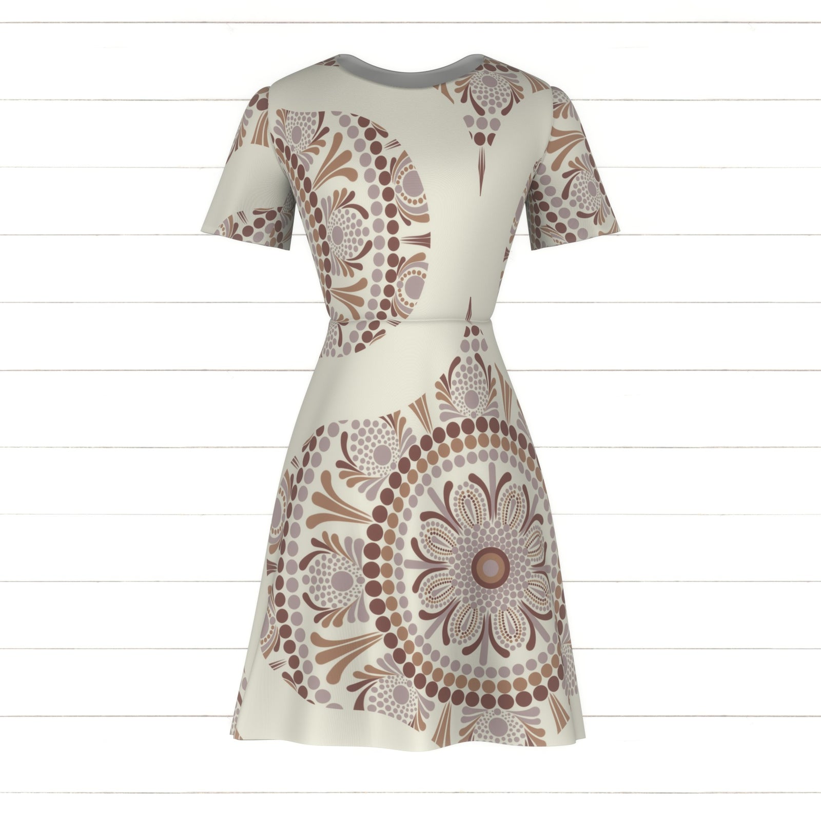 Warm Neutrals Cafe Ombre Dot Mandala Mid Mod Ogee