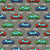 Colorful Toy Pixelated Video Game Cars With Road Lines Markings on Concrete Gray Image