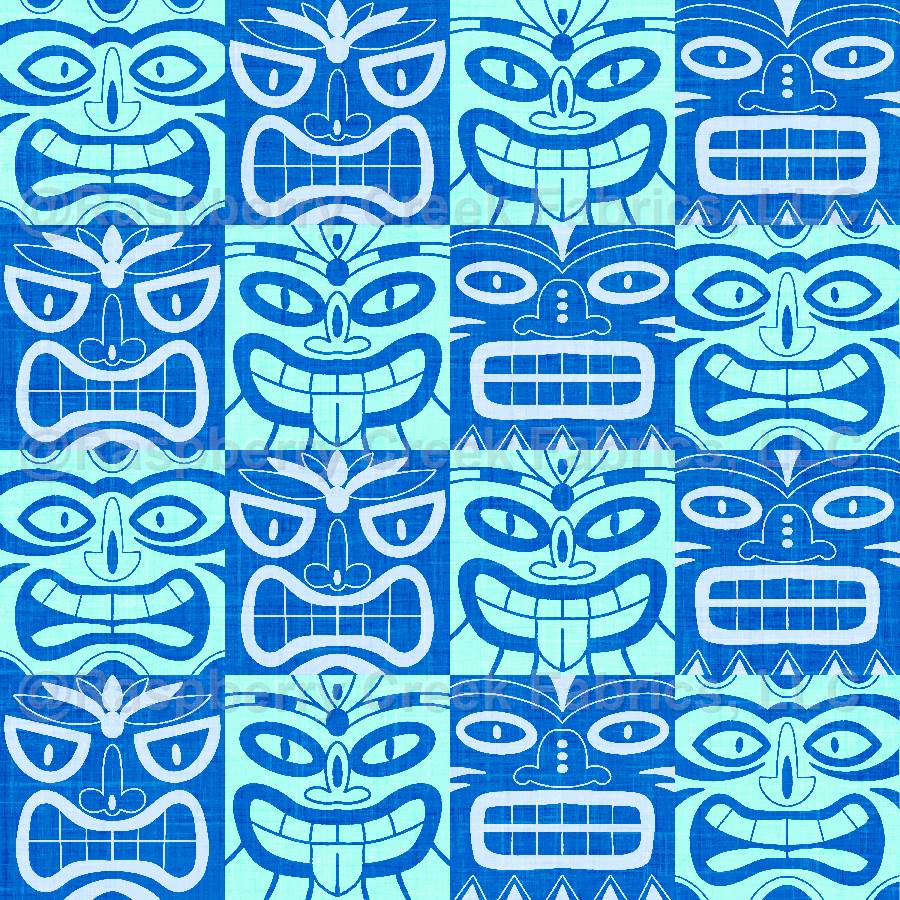Aloha Tiki Check Blue