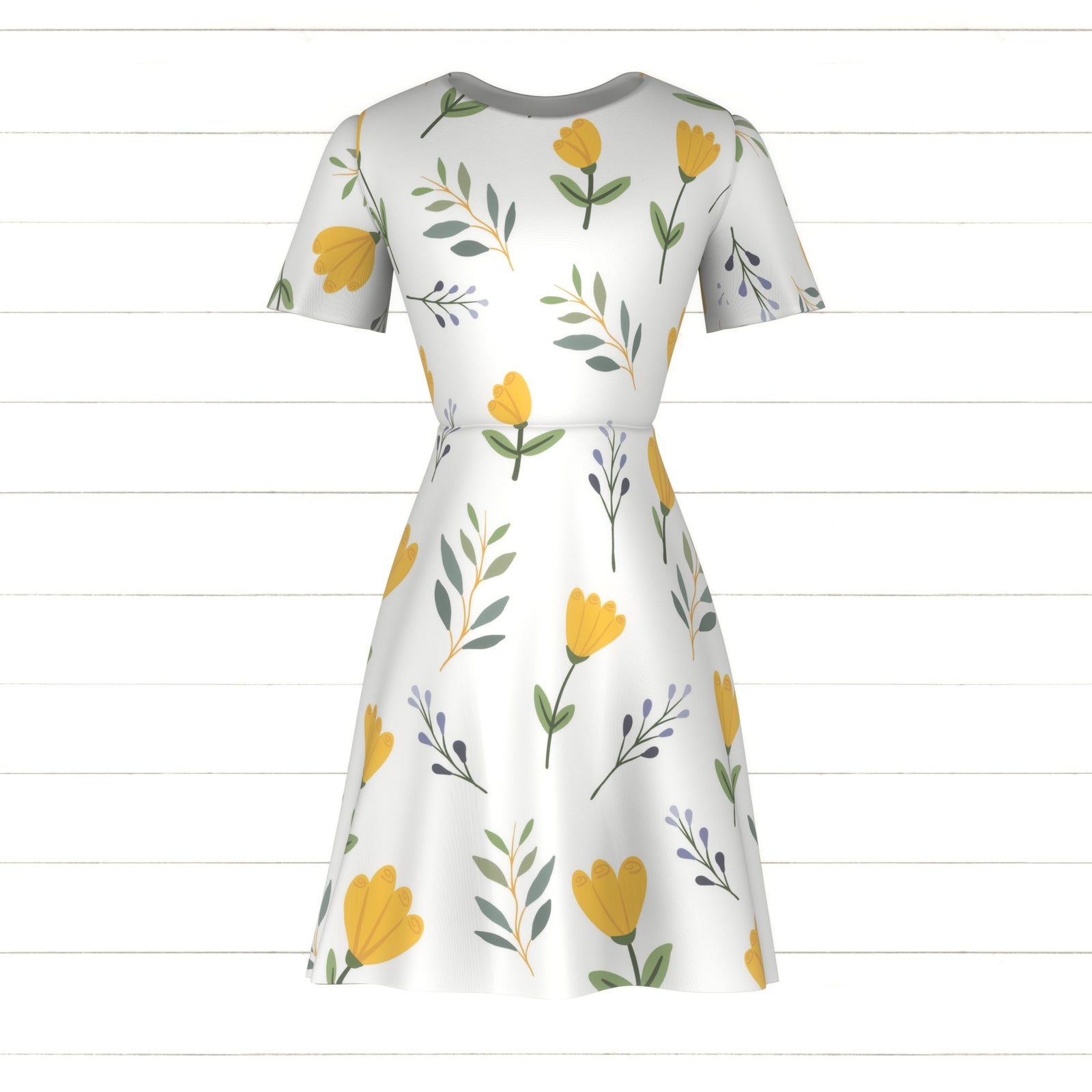 Branches and cheerful spring flowers