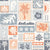 Beachy Boho Collage Coastal Grid in Blue Salmon Orange Image