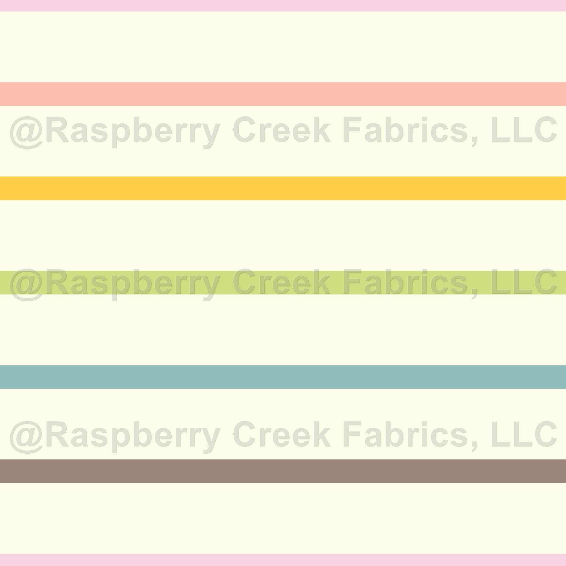 Pastel Boho Stripes on Cream Falling Leaves Collection Fabric, Raspberry  Creek Fabrics