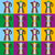Pop Art Espresso Pot Pattern on Blue Orange Green and Purple Image