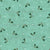 Tossed Christmas Holly Leaves and Berries with Snowy Dots on Textured Aqua Green Image