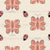Line art lovely butterflies and ladybugs in pink and peach colors on a two directional layout on a light neutral peach background. Image