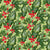 Snowy Winter Holly Pattern Design, Green, Red, White on Light Green Background Image