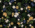 Pressed flowers in yellow, navy, cream and greenery | Black Image