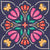 Rainbow Mandala Tulips and Butterflies Bright Multicolored Dark Navy Image