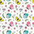 Easter butterflies, flowers and leaves on white background. Spring design. Image
