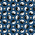 Chinese Yin Yang Symbols with Decorative Flowers on Blue Image