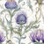 Art Nouveau Purple And Green Scottish Thistle Flowers Wallpaper Image