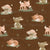 Woodland Whimsical Baby Forest Fox, Rabbit, Mouse, and Fawn on Dark Chocolate Brown Image