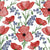 Poppies & Freedom - Watercolor Poppies & Lavender Garden - Patriotic Wildflower Floral Image