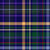 Large dark welsh style tartan. The colors depict the overall vibe of Wales: woods, meadows, sky, waters, bluebells, daffodils and the red dragon. Thick orange and thinner yellow and red line, base colors in blue and green. Image