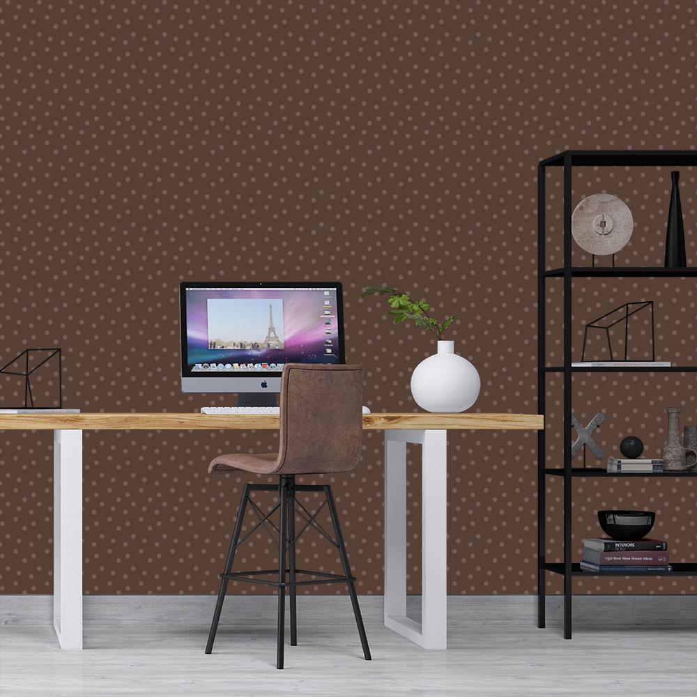 Modern Polka Dots on Brown