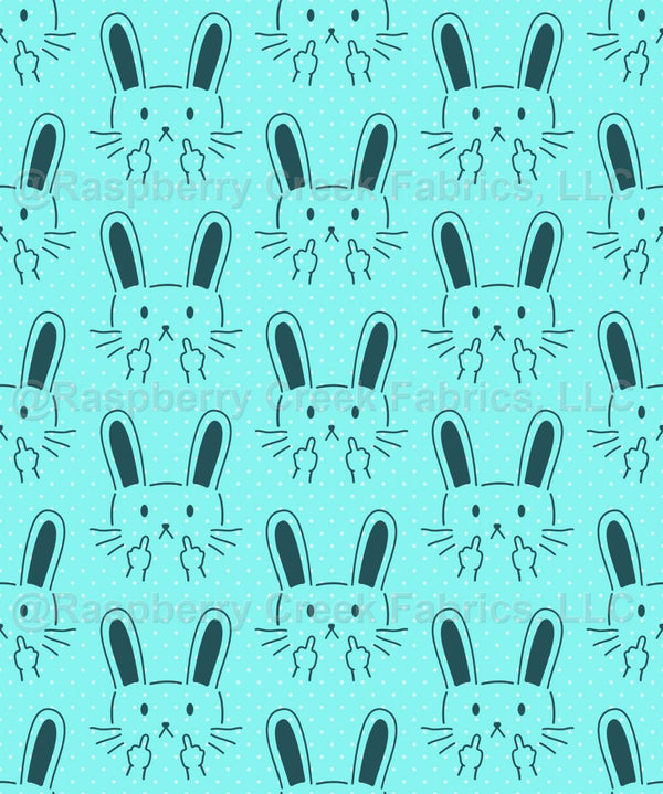 Rude Rabbits Blue - Raspberry Creek Fabrics