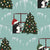 Penguins decorating Christmas trees with santa hats in the snow and icicles, Tree Trimming collection Image