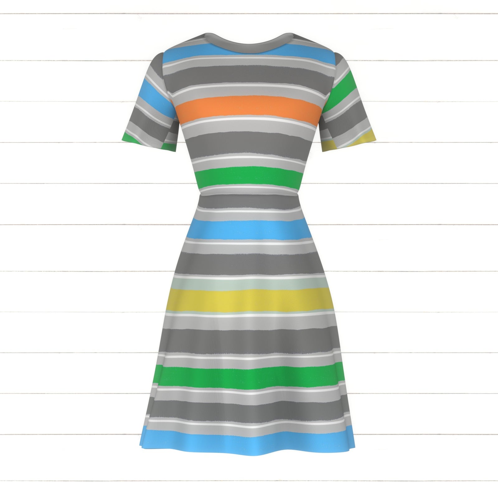 Stripes, boys, modern, bright blue, gray, orange, back to school, green, yellow, kids