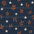 Whimsical Stars & Rust Leaves on Deep Navy Blender Design, Ghostly Florals Collection by JuneyB Design Image