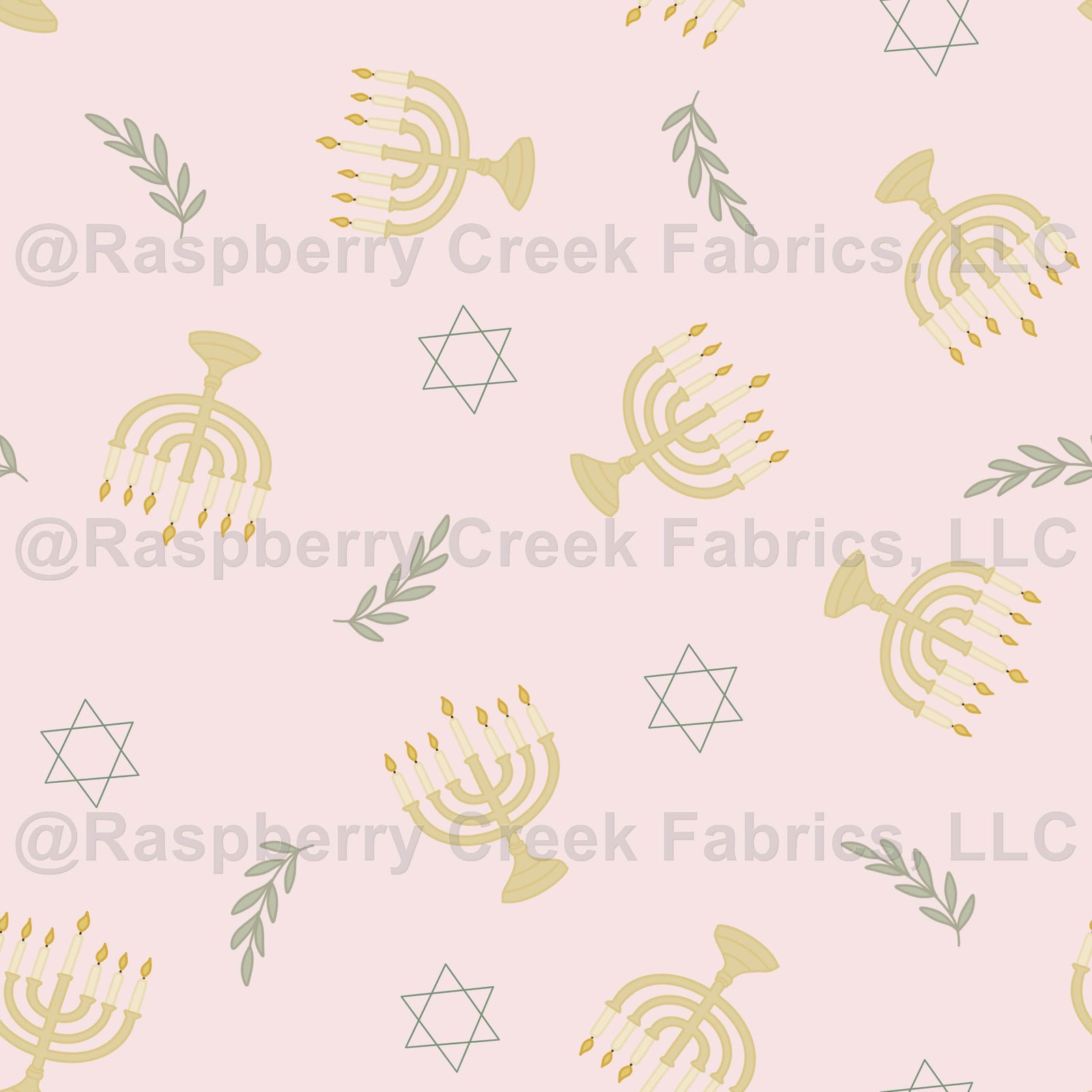 Chanukah/Hannukah Pattern with Soft Pink Background