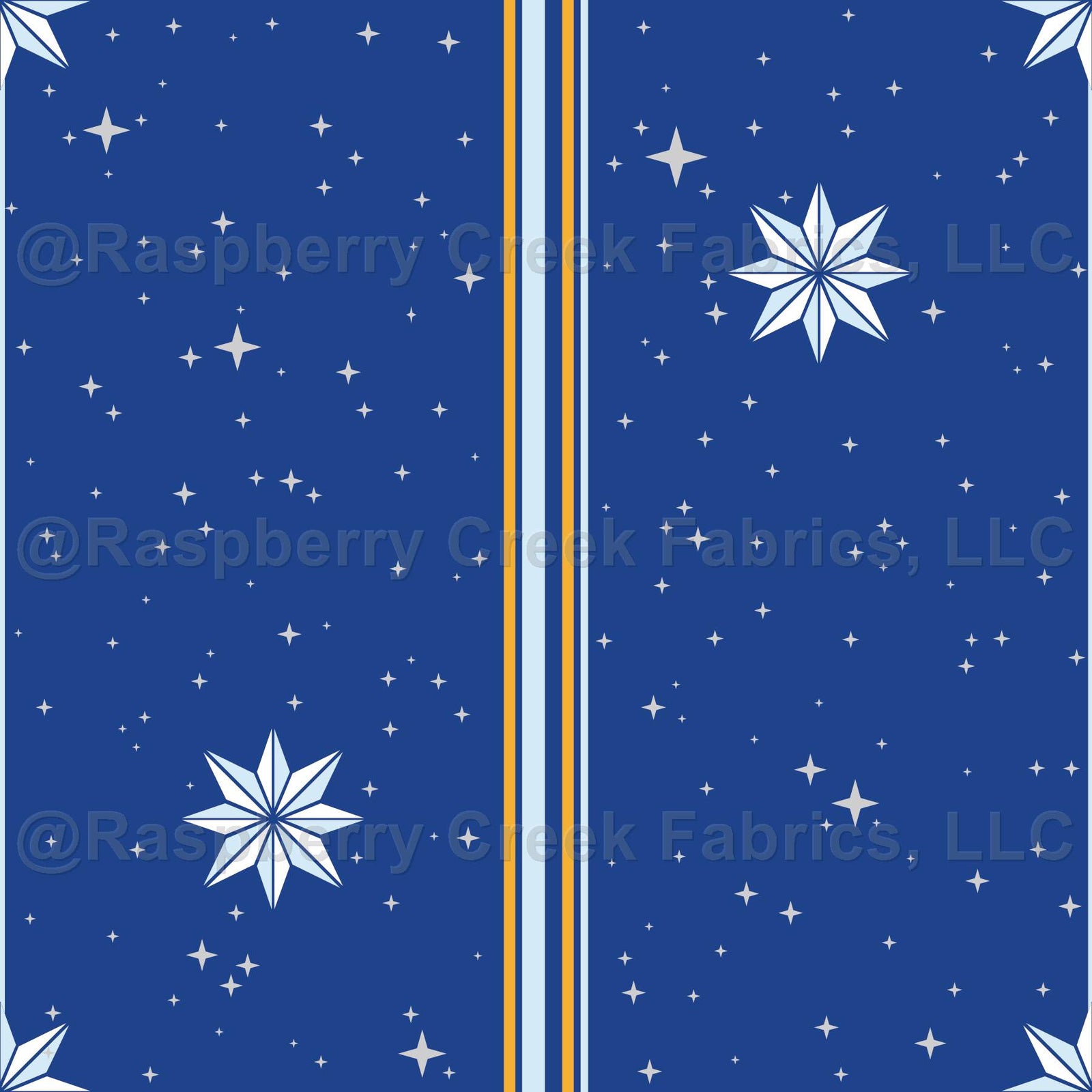 NorthStar Christmas Collection – Royal Blue with White Gold and Light Blue stripes and Grey Stars on Diagonal Design –  Royal Blue with White Gold and Light Blue stripes and Grey Silver Stars