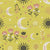Mid Century Celestial Moon and Sun in Acacia and Foxglove Image