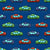 Colorful Toy Pixelated Video Game Cars on Cerulean Blue Wallpaper Image