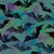 Halloween watercolor grunge pattern with flying bats Image