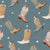 Watercolor Cowboy Boots & Stars on Slate Blue Linen – Western Rodeo Design - Desert Cowboy Image