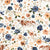 Farm and Meadow Texas Longhorn Cow Farmhouse Floral on Cream Image