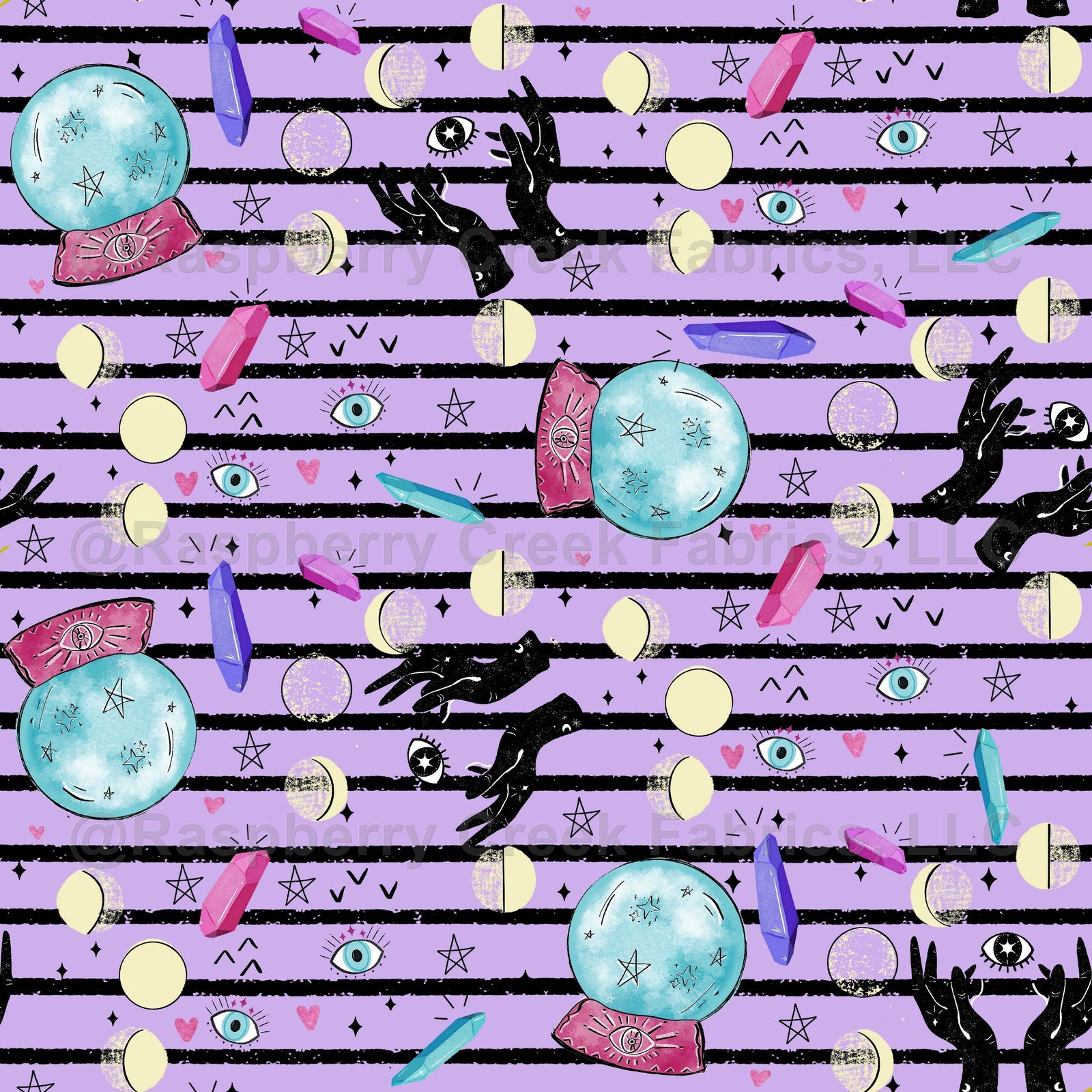 Pink, black, stars, witch, witchy, magic, evil eye, mystical, teen, girls, women, moon phase, crystals, purple, crystal ball